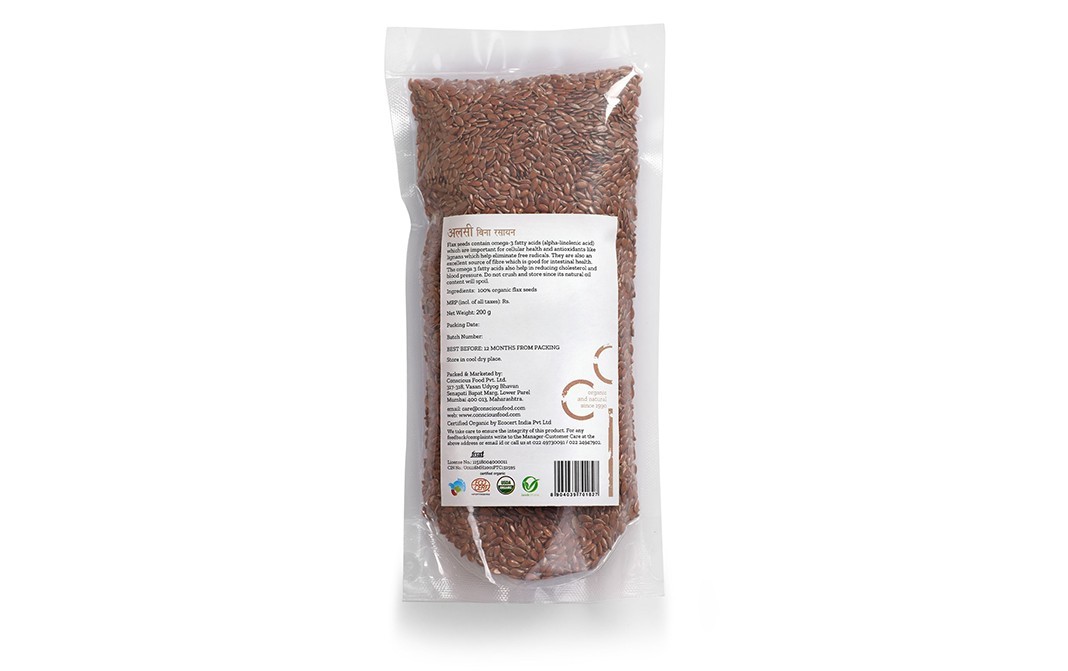 Conscious Food Flax Seeds Alsi Organic   Pack  200 grams